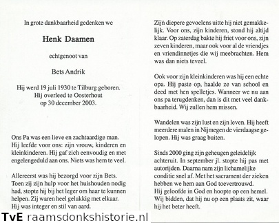 Henk Daamen Bets Andrik