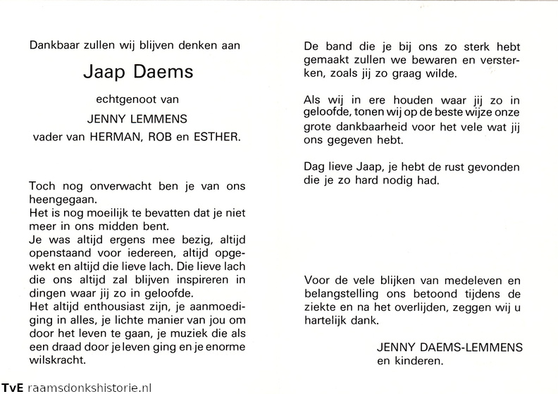 Jaap Daems  Jenny Lemmens