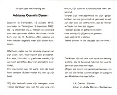 Adrianus Cornelis Damen J A Damen