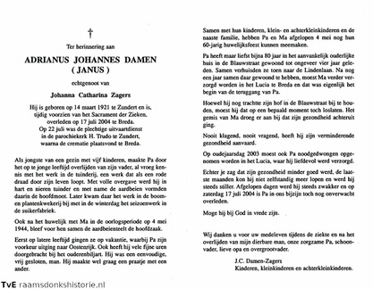 Adrianus Johannes Damen Johanna Catharina Zagers
