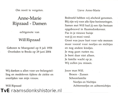 Anne-Marie Damen Will Ripzaad