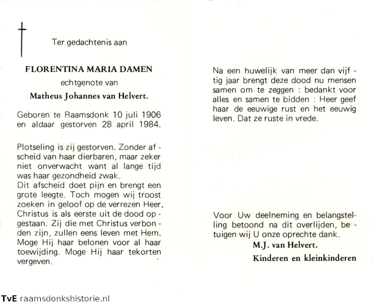 Florentina Maria Damen Matheus Johannes van Helvert