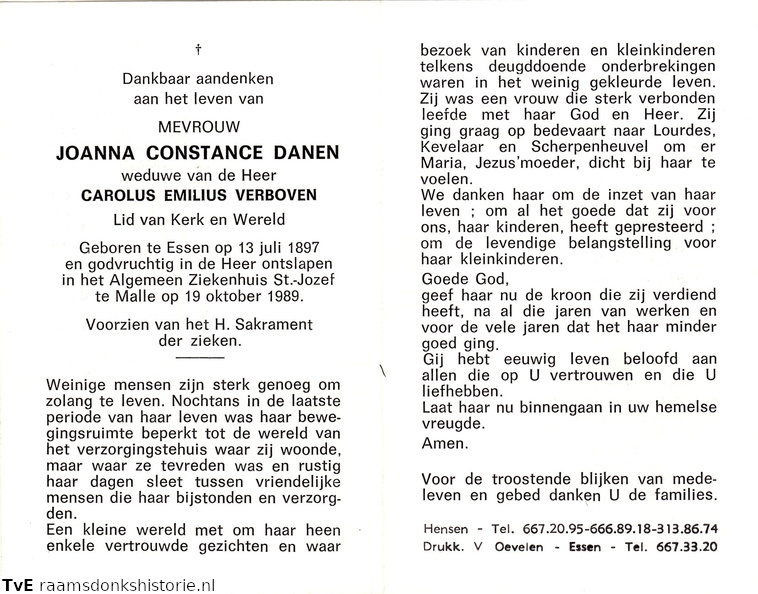 Joanna Constance Danen Carolus Emilius Verboven