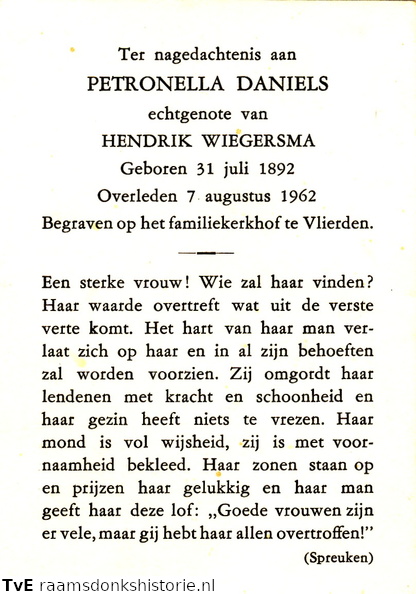 Petronella Daniels Hendrik Wiegersma