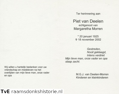 Piet van Deelen Margaretha Morren
