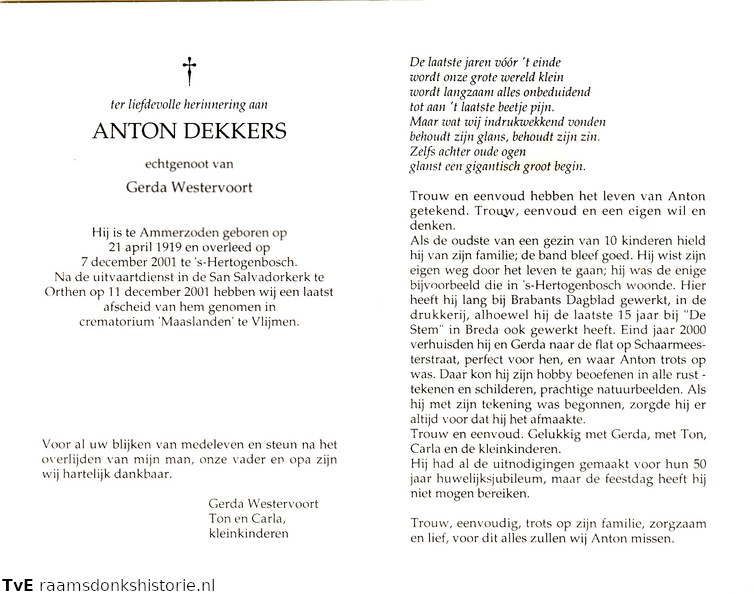 Anton Dekkers Gerda Westervoort