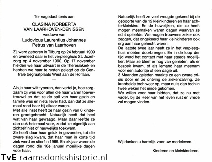 Clasina Norberta Denissen Ludovicus Laurentius Johannes Petrus van Laarhoven