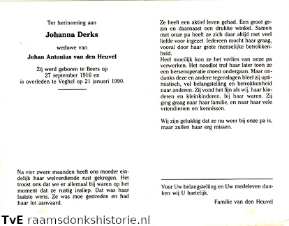 Johanna Derks Johan Antonius van den Heuvel
