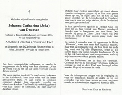 Johanna Catharina van Deursen Arnoldus Gerardus van Esch
