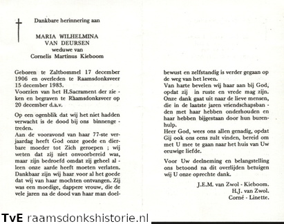 Maria Wilhelmina van Deursen Cornelis Martinus Kieboom