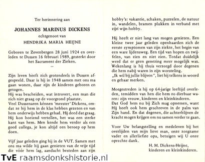 Johannes Marinus Dickens Hendrika Maria Heijne