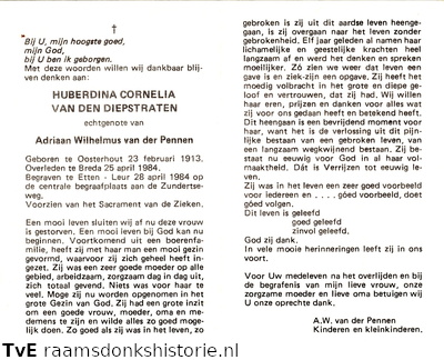 Huberdina Cornelia van den Diepstraten Adriaan  Wilhelmus van der Pennen