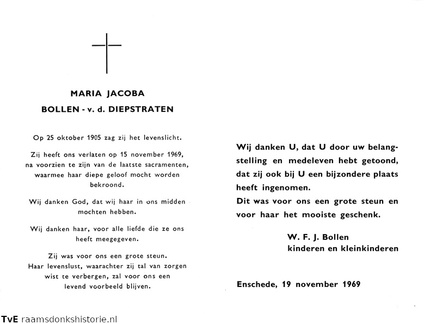 Maria Jacoba  van den Diepstraten W.F.J. Bollen