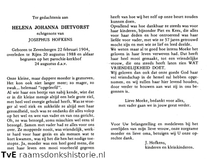 Helena Johanna Dietvorst Josephus Hofkens