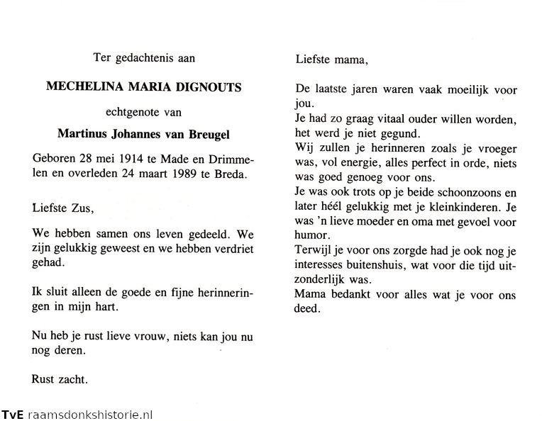 Mechelina Maria Dignouts Martinus Johannes van Breugel