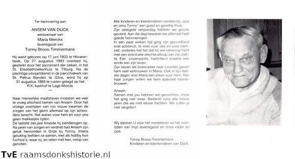 Ansem van Dijck-(vr) Tonny Timmermans Maria Merckx