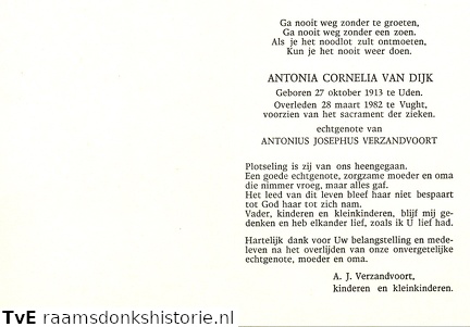 Antonia Cornelia van Dijk Antonius Josephus Verzandvoort