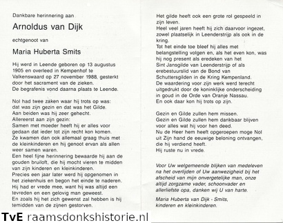 Arnoldus van Dijk Maria Huberta Smits