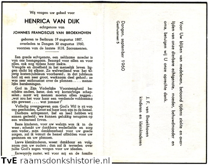 Henrica van Dijk Joannes Franciscus van Broekhoven