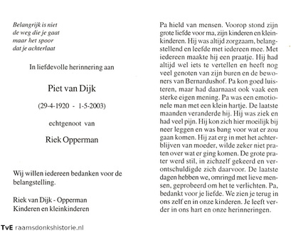Piet van Dijk Riek Opperman