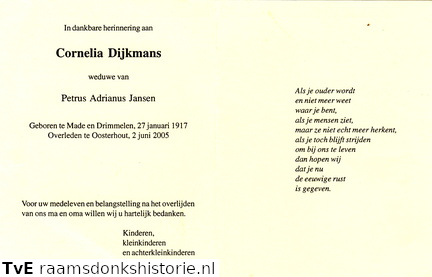 Cornelia Dijkmans Petrus Adrianus Jansen