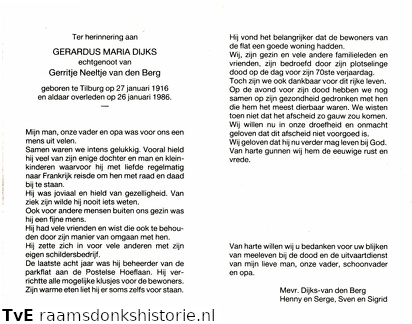 Gerardus Maria Dijks Gerritje Neeltje van den Berg