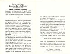 Johannes Cornelis Dikkes Jacoba Petronella Verschure