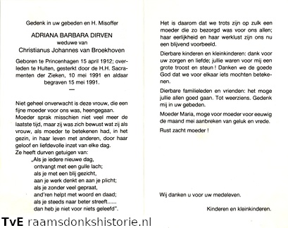 Adriana Barbara Dirven Christianus Johannes van Broekhoven