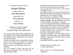 André Dilven (vr) Sus Aertse Net Boomaerts Erna Wetzel