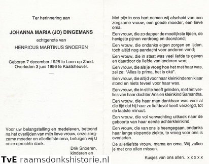 Johanna Maria Dingemans Henricus Martinus Snoeren