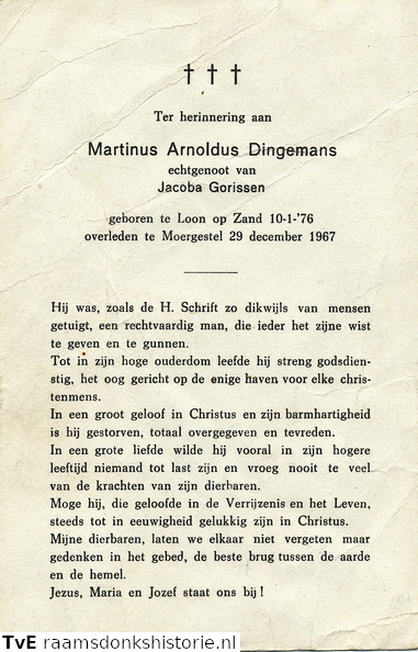 Martinus Arnoldus Dingemans Jacoba Gorissen