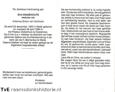 Eva Dingenouts Antonius Simon van Dortmont