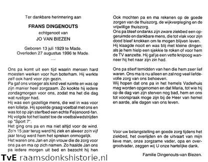 Frans Dingenouts Jo van Biezen