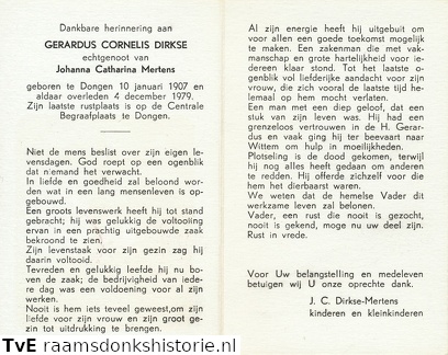 Gerardus Cornelis Dirkse Johanna Catharina Mertens
