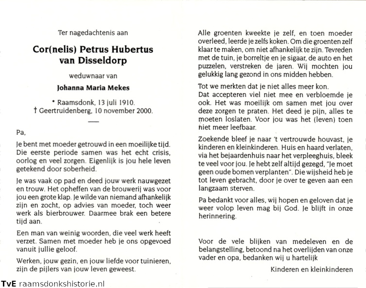Cornelis Petrus Hubertus van Disseldorp Johanna Maria Mekes
