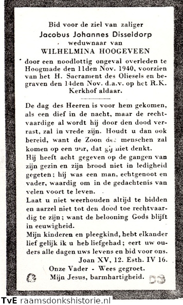Jacobus Johannes van Disseldorp Wilhelmina Hoogeveen