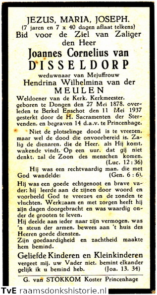 oannes Cornelius van Disseldorp Hendrina Wilhelmina van der Meulen