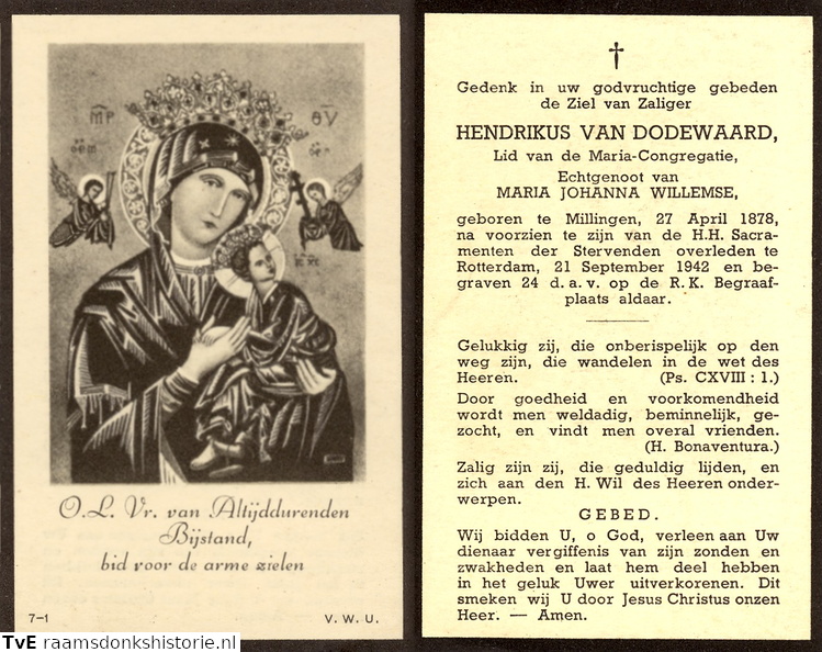 Hendrikus van Dodewaard Maria Johanna Willemse