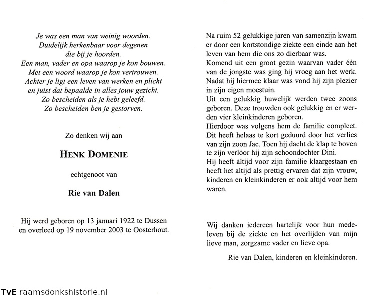 Henk Domenie Rie van Dalen