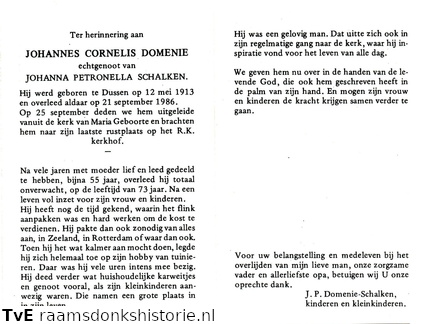 Johannes Cornelis Domenie Johanna Petronella Schalken