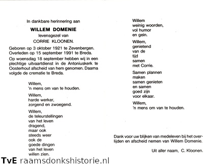 Willem Domenie (vr) Corrie Kloonen