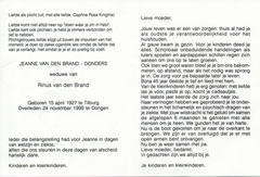 Jeanne Donders Rinus van den Brand