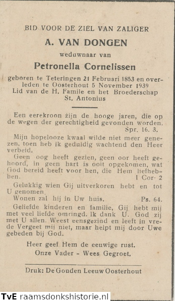 A. van Dongen- Petronella Cornelissen