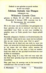 Adriana Antonia van Dongen- Wilhelmus Cornelis Clerx