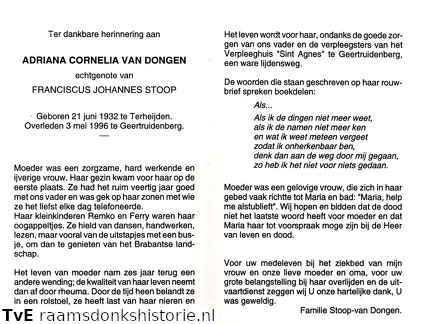 Adriana Cornelia van Dongen- Franciscus Johannes Stoop