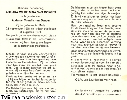 Adriana Wilhelmina van Dongen- Adrianus Cornelis van Dongen