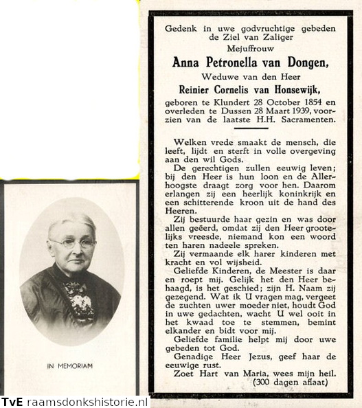 Anna Petronella van Dongen- Reinier Cornelis van Honsewijk