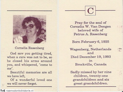 Cornelia  W. van Dongen Petrus A. Rasenberg