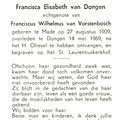 Francisca Elisabeth van Dongen Franciscus Wilhelmus van Vorstenbosch