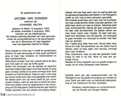 Jacoba van Dongen- Johannes Welten